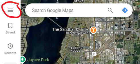 Google Maps Menu Hamburger 1